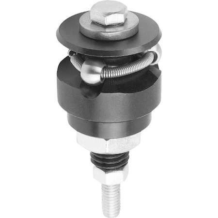 Kipp Centring Clamp Form:A W. Ball, D=26, 5, D1=M10, D4=M05, Steel 1.2842 Hardened, Blk Oxide, Comp:Steel K0644.0102705